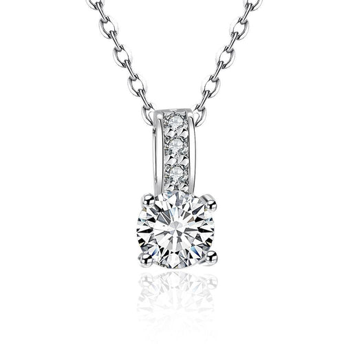 Crystal 18K White Gold  Diamond Simulated Necklace